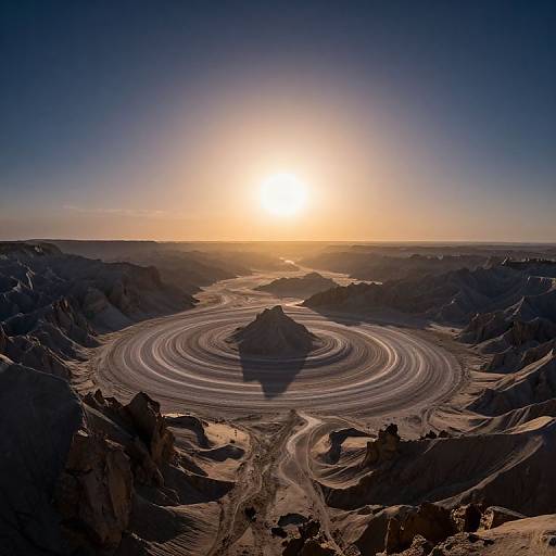 Ethereal Alien Landscape with Radiant Sun