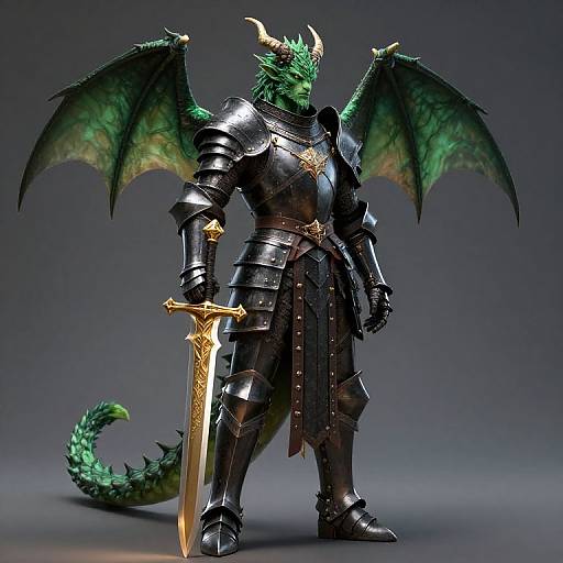 Hyperrealistic Dragonborn Knight Portrait