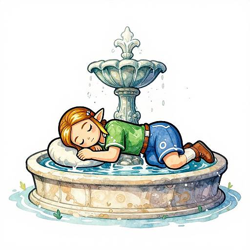 Keith Haring Fairy Fountain Watercolor