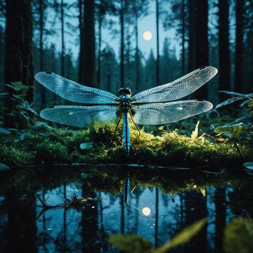 Glass Dragonfly in Enchanted Twilight