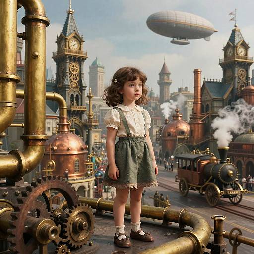 Victorian City with Airships and Details