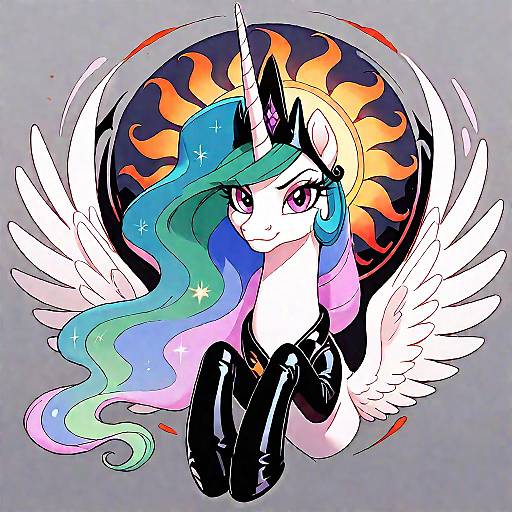 Evil Pony Princess Celestia in Latex