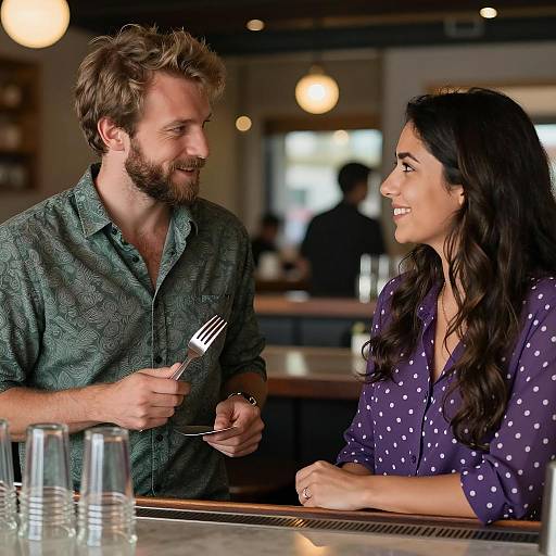 Bar Scene with Charming Couple