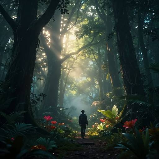 Mystical Forest Journey at Dawn