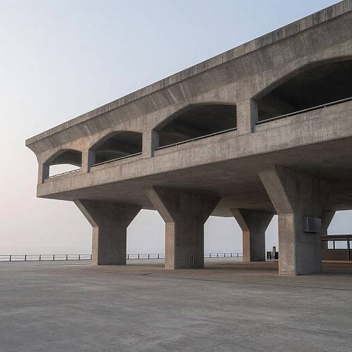 Storm-Resistant Coastal Transit Hub at Dawn