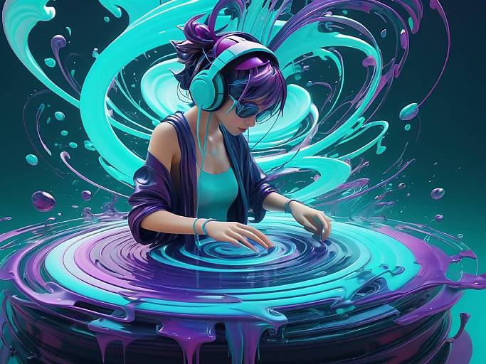 Epic 3D Abstract Headset Hacker Art