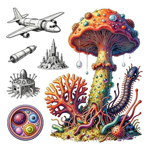 Eternity Surreal Coral-Fungi Anatomy Plate