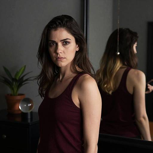 Intense Portrait of Women in Dim Light