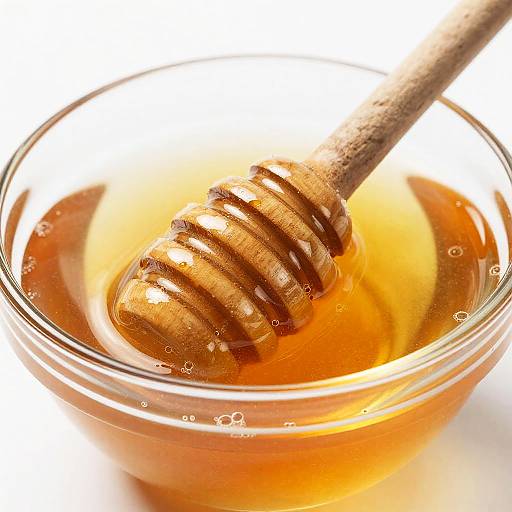 Close-Up of Wooden Honey Dipper