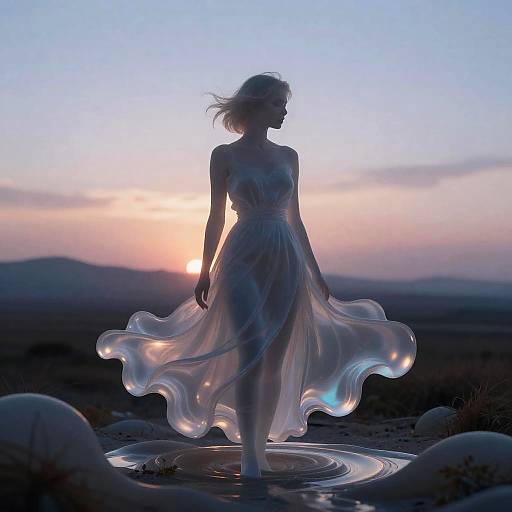 Kaleidoscopic Opalescent Woman in Twilight