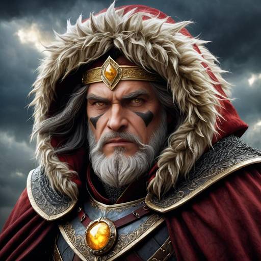 Fierce Medieval Warrior King Portrait
