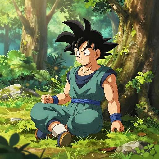 Calm Powerful DBZ Character in Nature