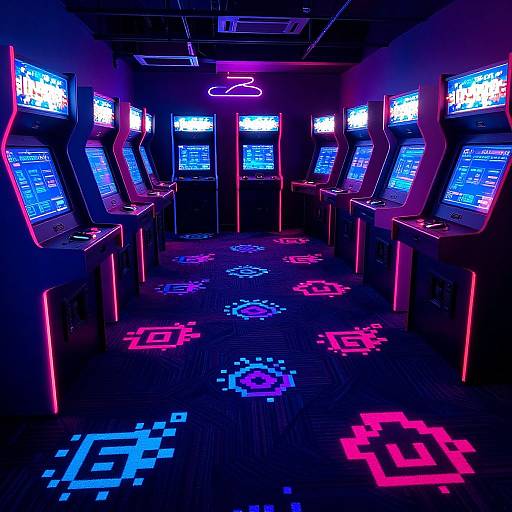 Neon Arcade Carpet Retro Vibes