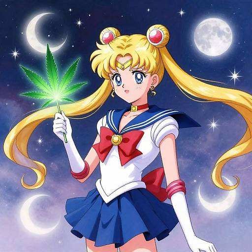 Sailor Moon Cannabis Anime Illustration