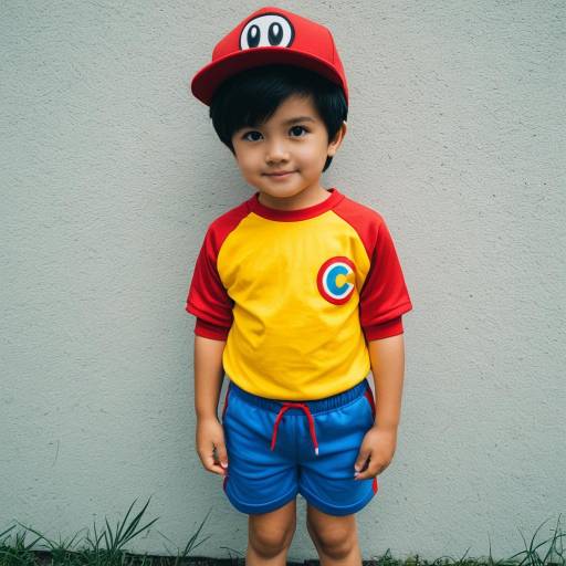 Young Boy in Colorful Cartoon Character Costume