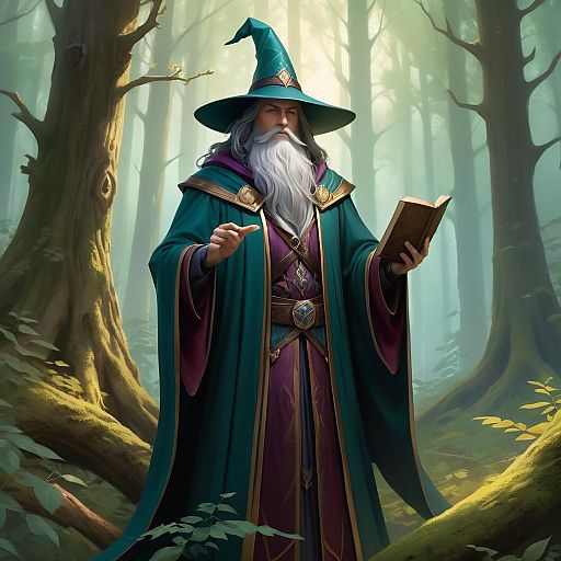 Noble Wizard in a Timeless Forest Noble Wizard in a Timeless Forest