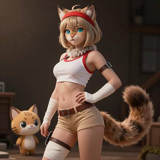 Seductive Jade the Bobcat Anthro Portrait