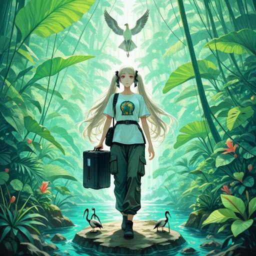 Formidable Figure in Tropical Rainforest