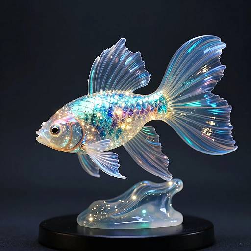 Ethereal Translucent Fantasy Fish Sculpture