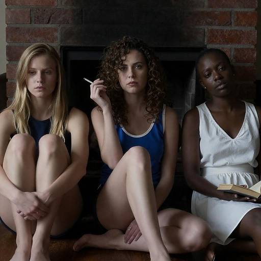 Moody Scene of Three Women Relaxing
