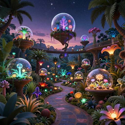 Enchanted Bioluminescent Fantasy Garden