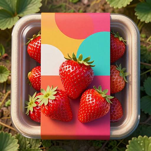 Photorealistic Strawberry Punnet Mockup