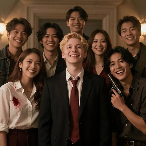 Dramatic Gathering in a Dim Room