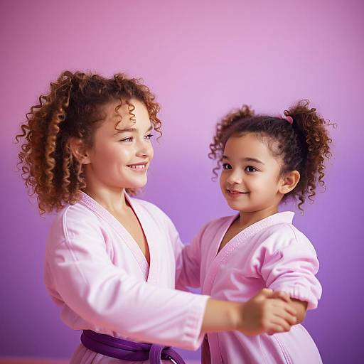 Mom and Daughter Martial Arts Play
