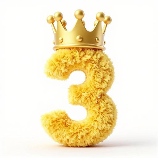 Kawaii Number 3 Crown Design