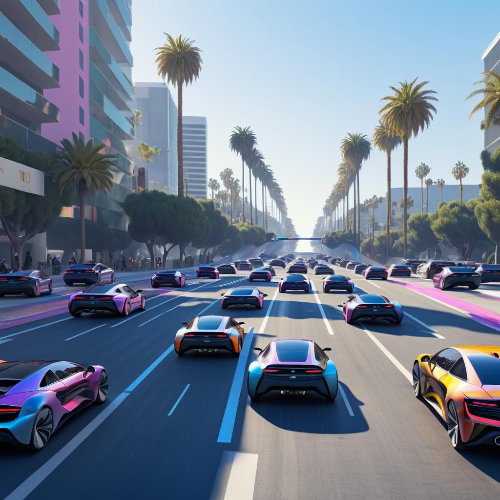 Futuristic LA Traffic with Hoverboards