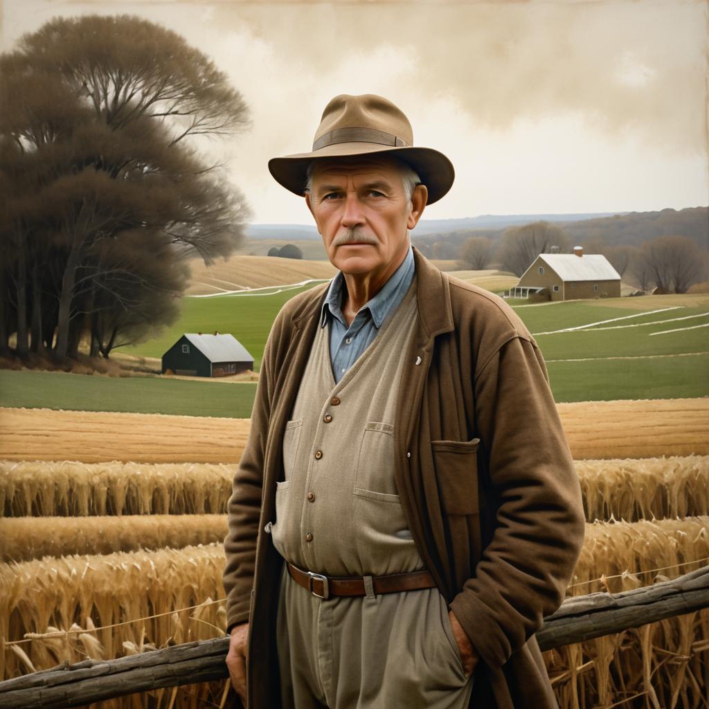 Realistic Portrait of an Elderly Farmer