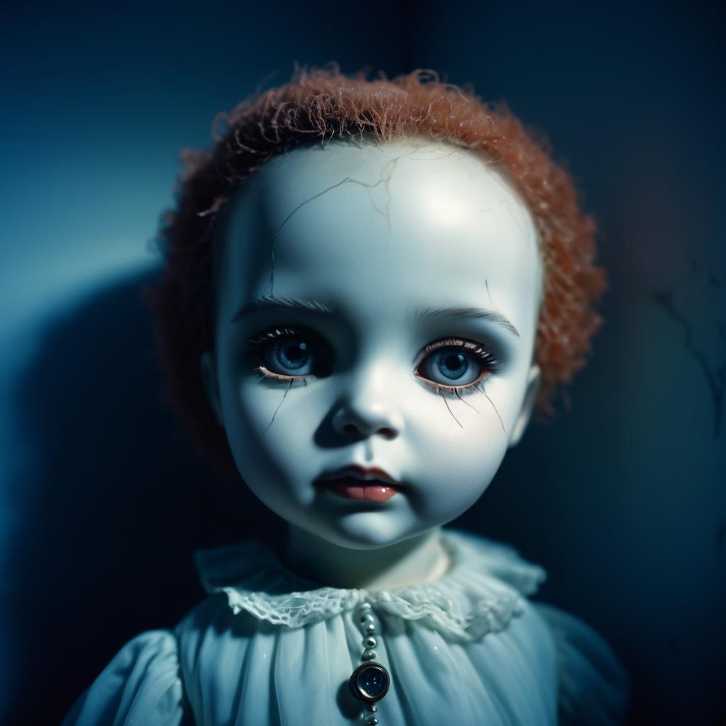 Cinematic Haunted Doll Photography Scene