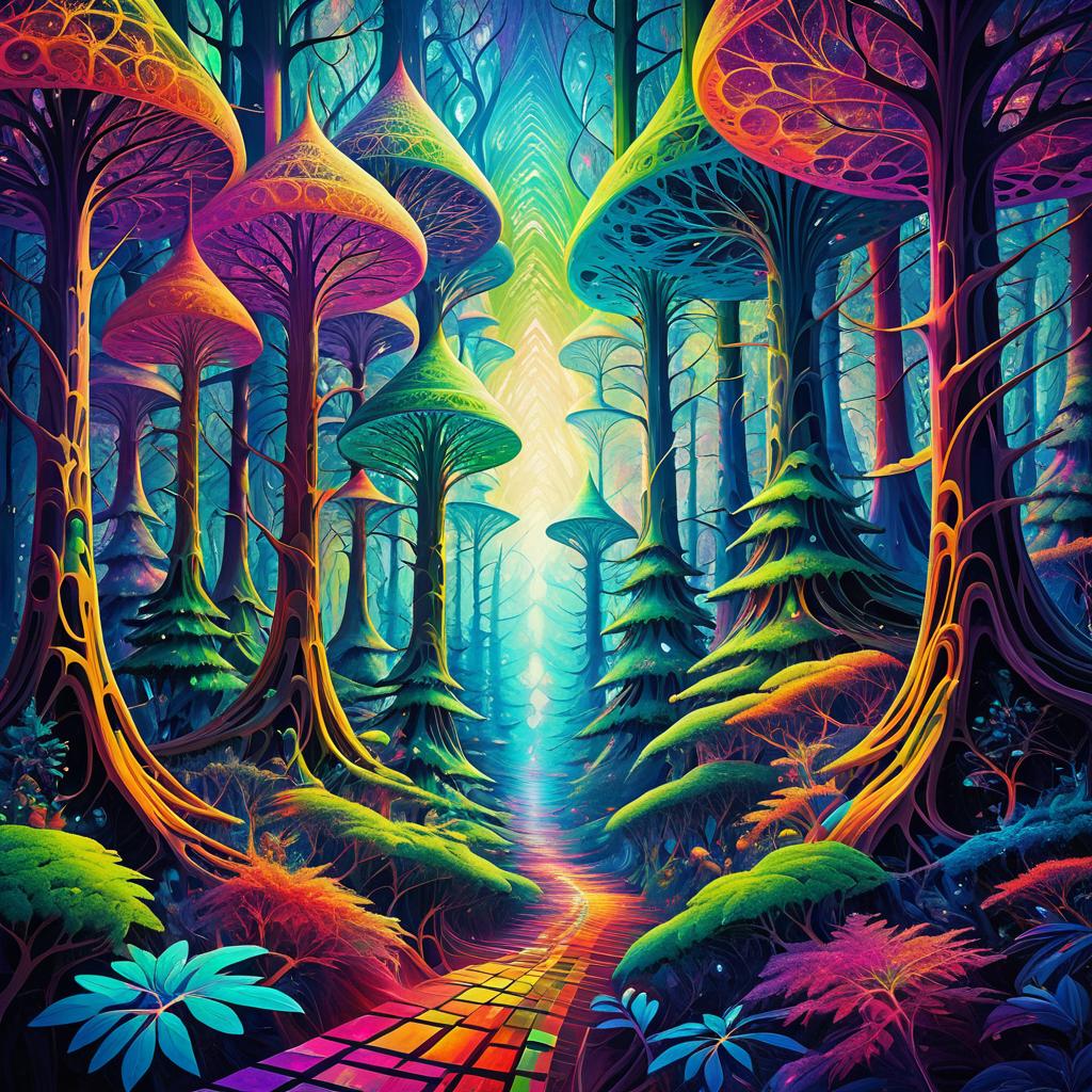 Psychedelic Forest: DMT Dreamscape Art