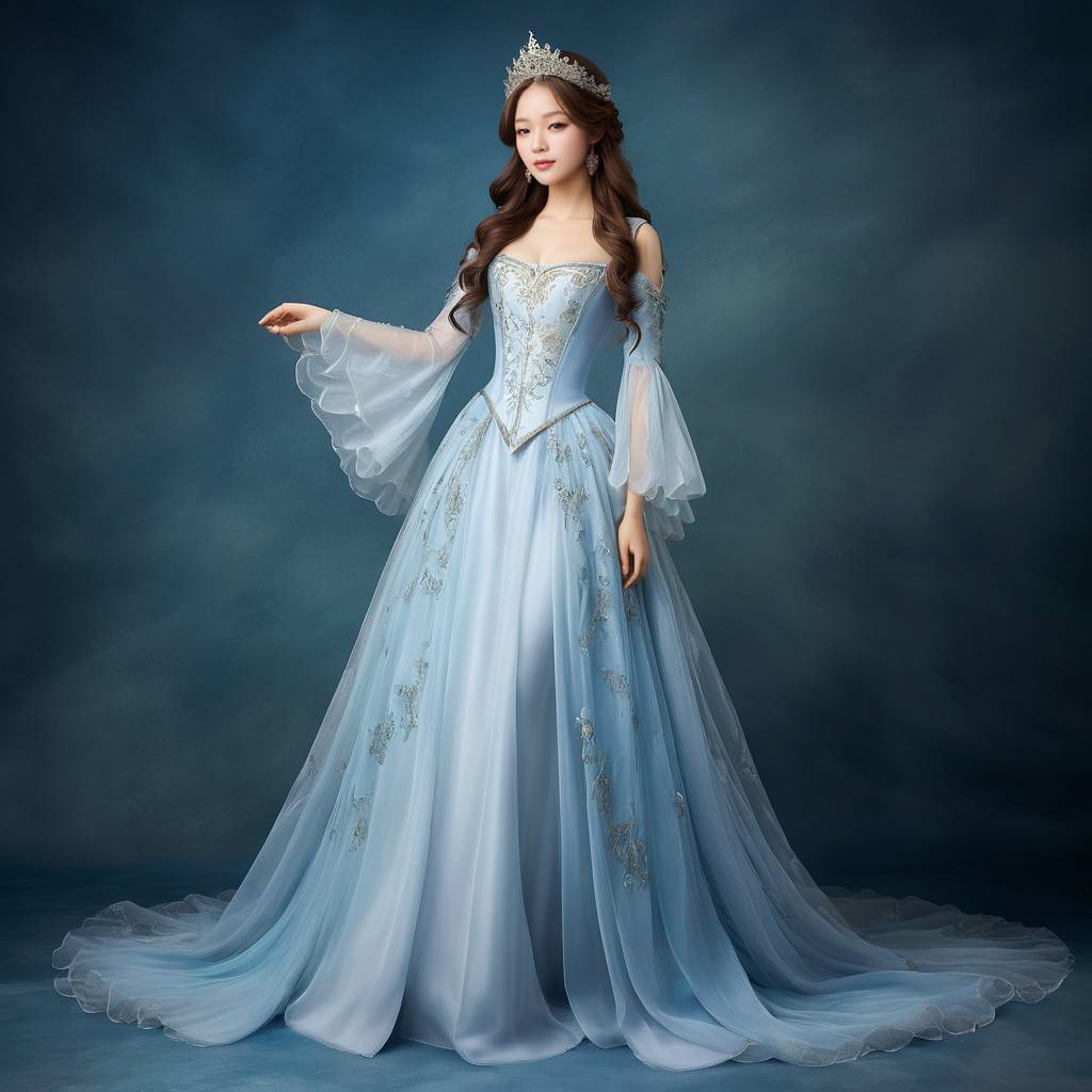 Shy Princess in Elegant Renaissance Gown