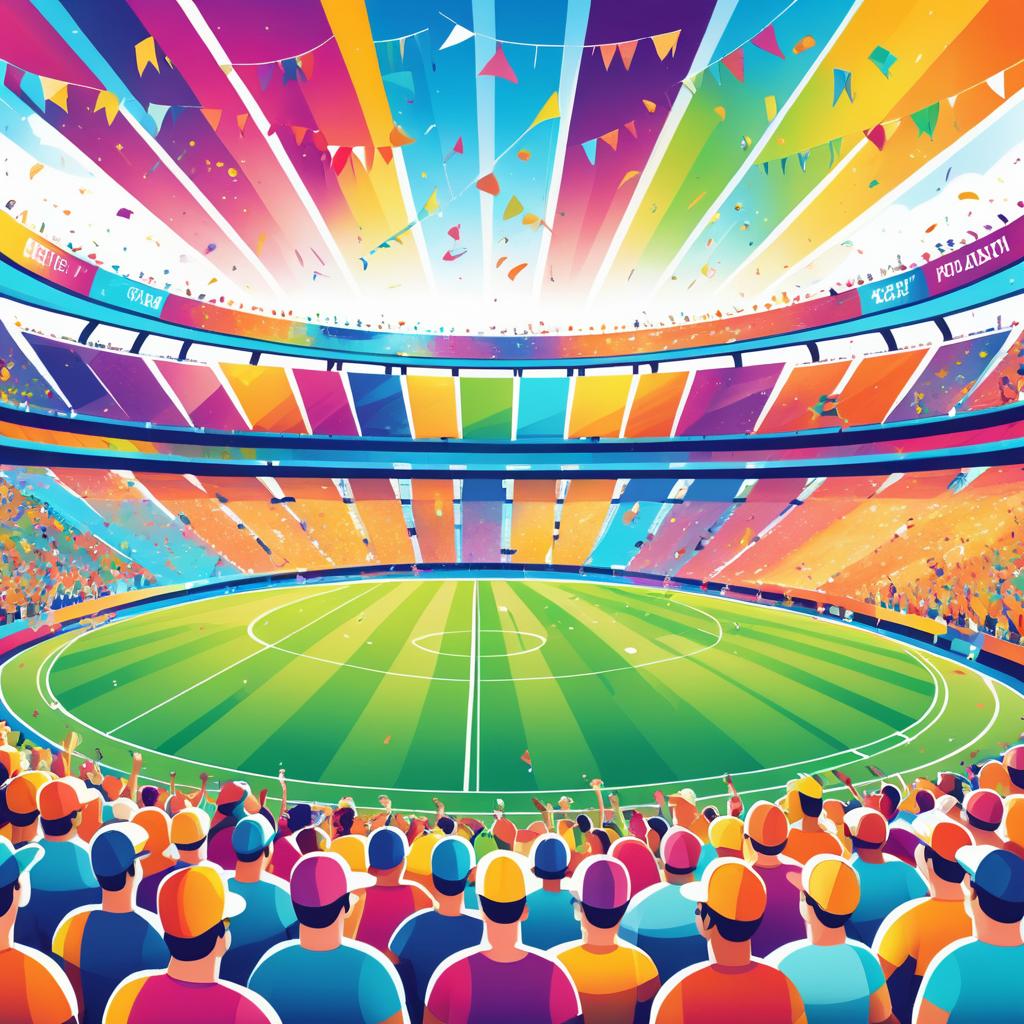 Vibrant Sports Event Cartoon Illustration