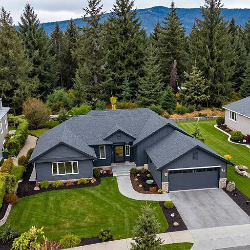 Aerial View of Spacious Modern Home