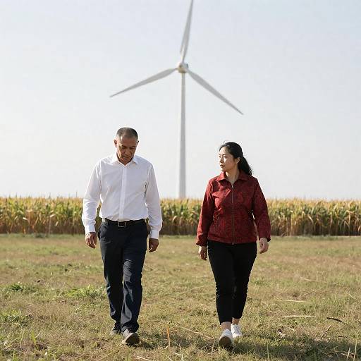 Casual Stroll in a Scenic Field