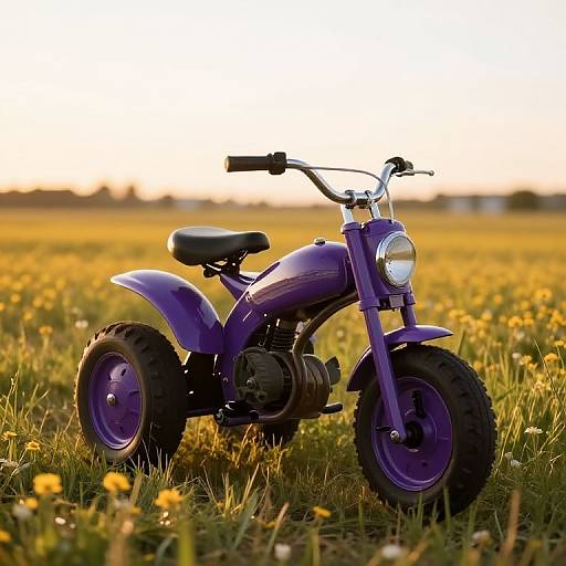 Vintage Purple 4-Wheeler in Field