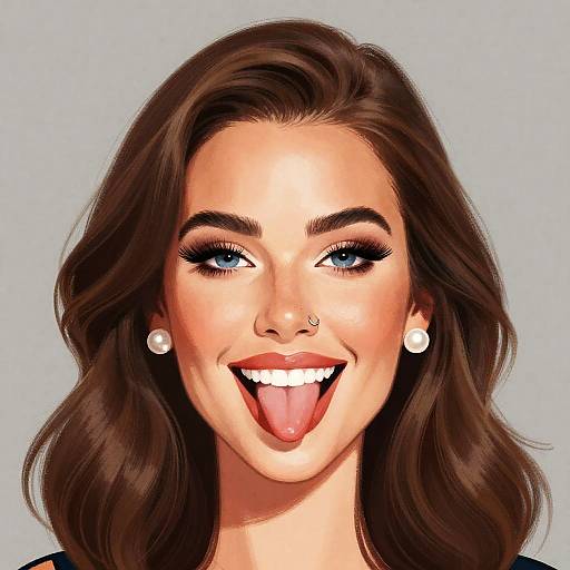 Playful Woman Caricature Portrait