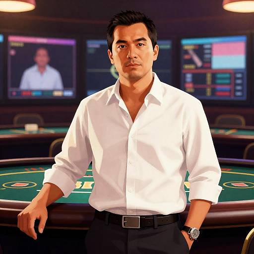 GTA-Inspired Casino Surveillance Fixer Portrait