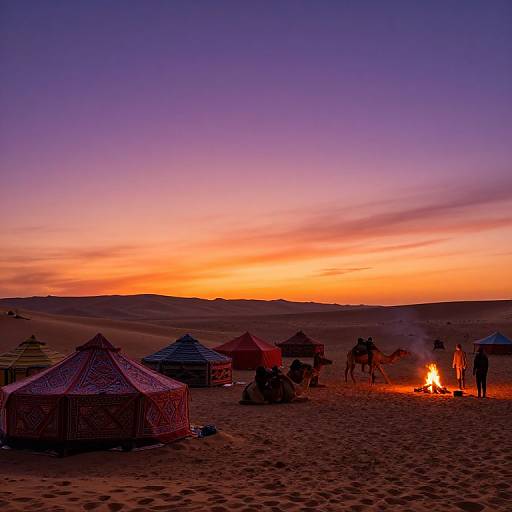 Desert Nomad Camp at Sunset