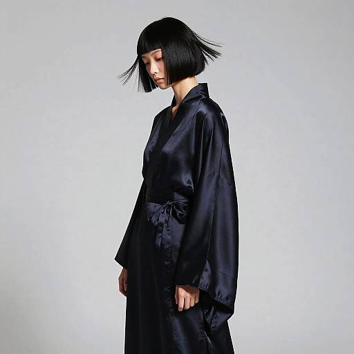 Wolf Cut Hairstyle in Minimalist Studio