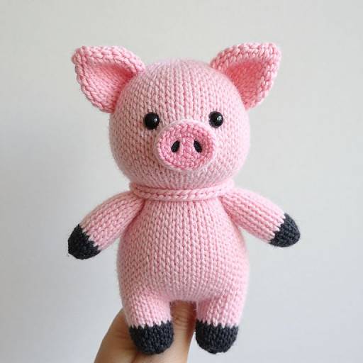 Knitted Finger Puppet Piggy Hat