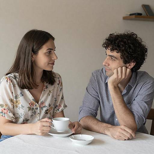 Candid Tea Conversation at Table