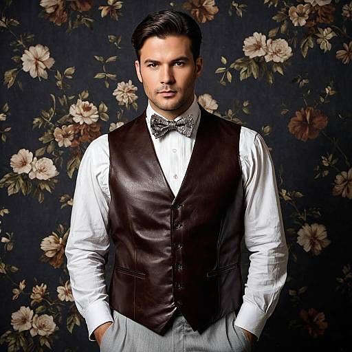 Elegant Vintage Waistcoat Fashion Portrait