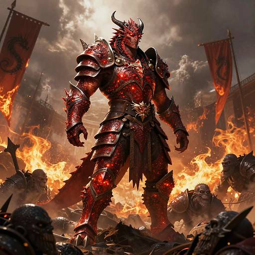 Victorious Red Dragonborn Fighter