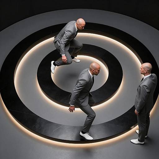 Dynamic Jump of Three Suited Men