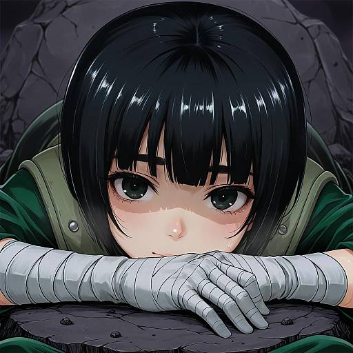 Illustration of Rock lee, naruto (series) in the style of Nishi koutarou