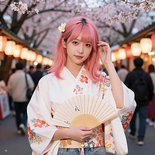 Cinematic Portrait of Teen Girl at Cherry Blossom Festival