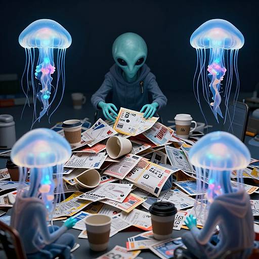 Bioluminescent Alien Archaeologists Explore Humanity